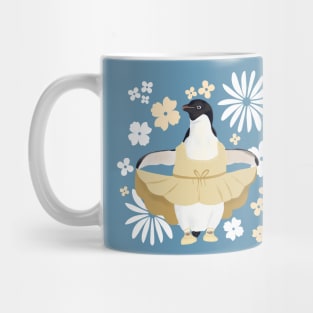 Cute Ballerina Penguin Flowers Mug